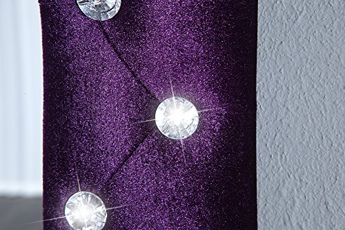 Großer Wandspiegel BOUTIQUE 170×60 lila Samt mit Strassknöpfen - 6