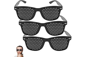 FaJoek Lunettes à Grille, 3 pièces Lunettes de Soleil à Trous, Sténopé Lunettes, Unisex Lunettes Sténopéïques, Lunettes de Soleil à Trous, avec des Branches Pliables