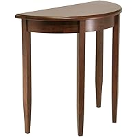 Unitek Furniture Contemporary Sheesham Wood Half Moon Bedside Table for Bedroom (Walnut Finish)