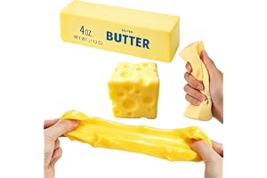 2 st squishy ost och squishy smörsmör, squish ost och smör, ost squish, mjuk långsam stigande anti-stressleksak för vuxna, födelsedagsfest kontor (A)