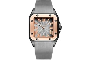 Basfur Montres-Bracelets pour Hommes, Montre à Quartz analogique pour Hommes avec Affichage du Calendrier, Montre pour Hommes élégante et décontractée de Luxe avec Bracelet en Silicone