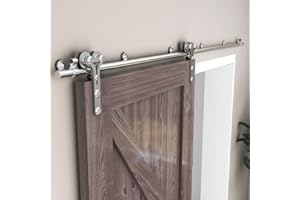 WOLFBIRD 9FT/274CM Herraje para Puerta Corredera Kit de Acero Inoxidable Accesorios para Puertas Correderas, Riel Juego para Puerta de Madera Soltera(Estilo Y)