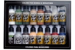 AV Vallejo Model Air Set - Railway Colors Europe, Yellow, 17 ml (Pack of 16)