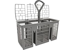 SUNERLORY Geschirrspüler-Besteckkorb Geeignet für Bosch, Universal-Spülkorb für Geschirrspüler, Abnehmbarer Griff, klappbarer Gitterdeckel, Küchenzubehör Ersatzteil(Grau)