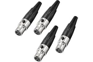 XMSJSIY 3-pinowe złącze mini XLR adapter TA4F wtyczka żeńska mikrofon złącze audio, końcówki kabla mini XLR wymienne gniazdo audio wtyczka F - 4 szt