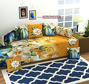 Aerohaven 3D Luxury Designer Printed 8 Piece 180 TC Microfibre Bedding Set - Abstract, Golden