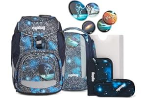 ergobag Set di zaini per la scuola 6 pezzi, compreso il set di klettie