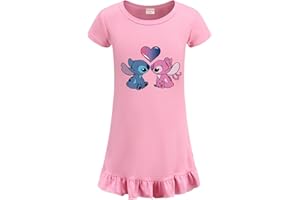 Xpialong Blue Cat Merch Girls Pajamas Nightdress Pjs Girls Dress for 3-13 Years