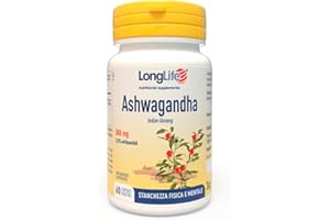 LongLife® Ashwagandha | Titolato al 2,5% in withanolidi | Relax e benessere mentale | Stanchezza e difese immunitarie | Fino a 2 mesi di trattamento | Senza glutine e vegano