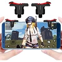 CEUTA® Slope Shape Pubg Triggers Cum Gamepad Joystick Sensitive Controller Joysticks Aim & Fire Trigger Keys for Knives Out/Rules of Survival/PUBG (1 Pair Mobile Triggers)