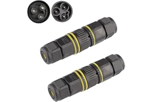 M EGA MEGACUBE Chestele Cable Connector 3-Pin Outdoor Cable Connection Box IP68 Waterproof Cable Connector Box, Pack of 2, off-white