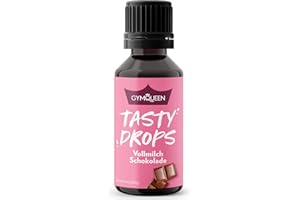 GymQueen Tasty Drops 30ml, gouttes savoureuses zéro calorie, zéro sucre et zéro matière grasse, gouttes aromatiques pour sucrer les aliments, sans colorant artificiel, Chocolat au Lait Entier