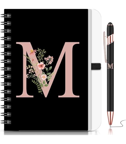 Carnet Personnalisé Avec Initiales Pour Femme - Format B6 Floral Avec Stylo - Cadeau Noël Anniversaire - 11