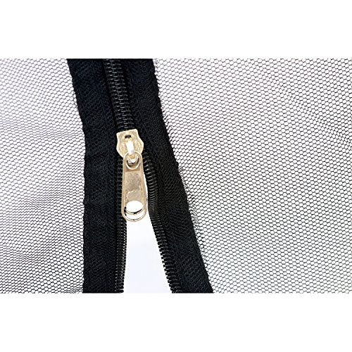 Moskitonetz für 3×3 Pavillon, Farbwahl: schwarz oder weiß, 2x Reißverschluss, mit Klettbändern zur Befestigung - 4