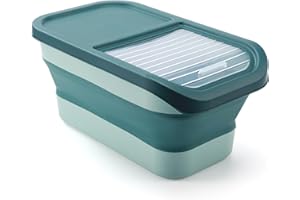GerRit Récipient pliable pour croquettes pour chien et chat, 10 kg, résistant à la moisissure et à l'humidité pour céréales, riz, croquettes (vert), iepo29