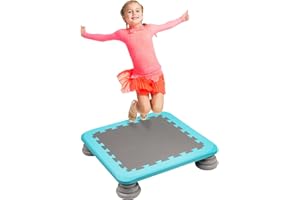 WDMIYA Kids Trampoline Indoor/Outdoor, Mini Trampoline for Toddlers Aged 3+, Autism-Friendly Sensory Toy Training Equipment, Holds up to 75KG, Gifts for Boys Girls
