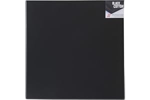 Honsell-Telaio Black Cotton, Tela Nera di Alta qualità, Circa 20 x 20 cm, 100% Cotone, Rivestito in Legno di Abete Rosso, Colore Nero, 15220