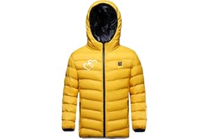 ALLENCE Veste Chauffante Enfant Garçons et Filles -Manteau Doudoune Chauffant Enfants-3 Températures Réglables - Manches Longues - Gilet Chauffant avec Zips Vêtement Lavable Doudoune Chasse Enfants Hiver
