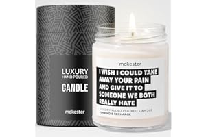 Get Well Candle - 220g Soy Wax with Madagascan Vanilla, Jasmine & Sugared Almond - Get Well Soon Gifts for Women - Care Package for Her - Funny Candles by Makester