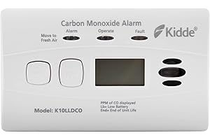 Kidde 10LLDCO Détecteur de monoxyde de Carbone à Affichage numérique avec Batterie au Lithium scellée