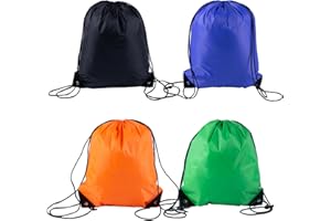 Gruvox 4PCS Drawstring Bags Drawstring Gym Bag Drawstring Sports Bag Waterproof Scratch Resistant Bag for Men & Women Pack Suitable for School Travel Beach and Various Activities