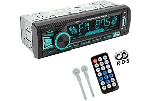 1 Din Bluetooth 5.1-bilradio med RDS –Bilstereo dubbel USB/AUX/TF/FM/AM | Autoradio handsfreesamtal, 4x65W, ljudinspelning, fordonsspårning, röstassistent, 7 färger LED, App-kontroll