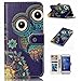 Produktbild Hozor Huawei P8 Lite 2017 / Honor 8 Lite 5.2 zoll Hülle Gemalte Erleichterung Drucken Design PU Ledercase Tasche Schutzhülle Anti-scratch Magnetverschluss Telefon-Kasten Handyhülle Bookstyle Handycover - Große Augen Eule