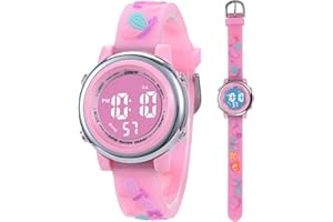 Mamiddle Kinderuhr Digital für Jungen Mädchen 3ATM Wasserdicht Kinder Armbanduhr mit Wecker Datum Stoppuhr Kinder Uhr für 3-10 Jahre