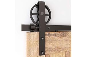 CCJH 210cm/7FT Herraje para Puertas Correderas Kit de Accesorios para Puertas Corredizas, Rodillo de Rueda Grande para Una Sola Puerta