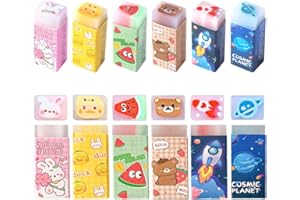 MLLTECH Gomme Set 6 pièces pour enfants, Gomme avec motif Fun Gomme avec incrustation pour l'école à la maison, Bureau Gommes Fournitures scolaires Papeterie Gomme pour cadeaux pour enfants étudiants