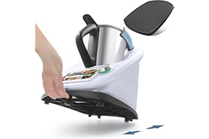 CBJEHIFEY Deska ślizgowa do Thermomix TM6 TM5 MCC Thermomix akcesoria – szybkie przesuwanie deska ślizgowa do Thermomix, Vorwerk robot kuchenny, ulepszony i pogrubiony materiał (czarny matowy)