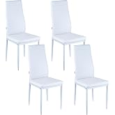 Baroni Home Set of 4 Dining Chairs with High Back and Ergonomic Seat with Decorative Stitching, Elegant Faux Leather Chairs w