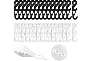 CQQNIU 30Pcs Mask Ear Hooks, 3 Position Adjustable Ear Clips, Mask Extension Hooks for Ear Pain Relief, Earmuffs for Adults and Children, Black, White