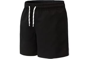 Hill & Sea Badehose Jungen Kinder Badeshorts Unisex Schnelltrocknend Boardshorts Atmungsaktiv Wasserabweisend Badeshorts mit Mesh-Futter Taschen und Verstellbarem Tunnelzug