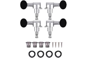 DILWE Stimmmechaniken, 6er-Satz aus rostfreiem Stahl mit Präzisionsgetriebe und verriegelte Korrosionsbeständige Stimmwirbel für Gitarre, Bass, Ukulele und Elektrogitarre (Schwarz)