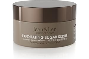 ‎JEAN & LEN Jean & Len Exfoliating Sugar Scrub Cardamom & Tonka, für ein duftendes Reinigungserlebnis, mit reichhaltigen Ölen, hochwertiger Tiegel, Zucker-Öl-Peeling ohne Parabene & Silikone, 200 ml