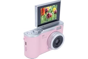 AKOZON Fotocamera Fotografica Digitale 1080p 48mp da 2,4 Pollici HD Display 8x Videocamera Zoom Elettronica per Fotografia Esterna (Roseo)