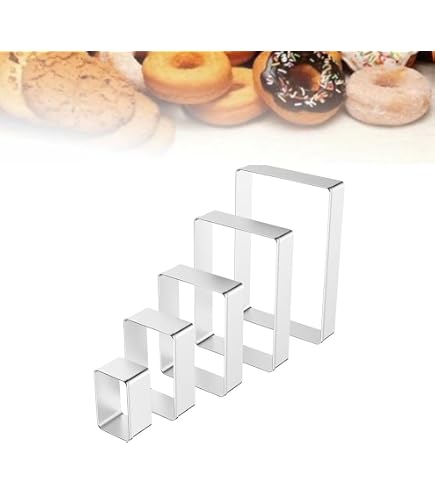 Set Formine Rettangolari Per Biscotti In Acciaio Inox - 4 Pezzi Con Bordo Ondulato, Thermohauser