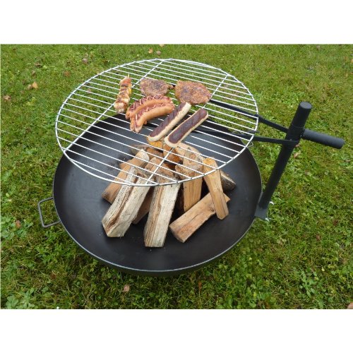 Grillrost für Feuerschale Ø60cm verchromter Rost höhenverstellbare Halterung - 2