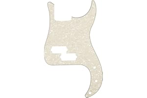 Musiclily 13 Otworów Precision Bass Pickguard Płyta Maskownica do 4-strunowy Fender American/Mexican Standard Precision Bass, 4-warstwowy Parchment Pearl