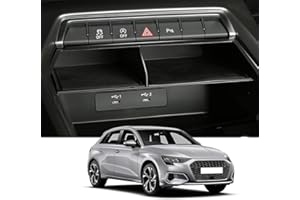 BIBIBO Organizer per console centrale per A*udi A3 8Y 2021-2024, contenitore con tappetino antiscivolo, vano portaoggetti, bracciolo centrale, conchiglie per console, braccioli