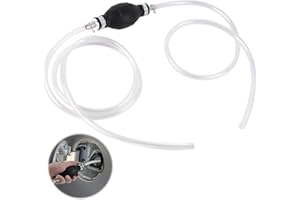 TNOMSNO Benzinpumpe, ölabsaugpumpe mit 2M PVC Sahlauch und 2 Schlauchschellen, Handpumpe Wasser, Kraftstoffpumpe, Absaugpumpe für Auto, Boot, Motorrad und Benzin