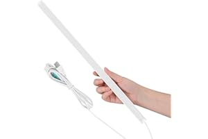 SOAIY LED Under-Cabinet Light Dimmable, 3 Light Colors, Easy Installation, Glare-Free Light Bar, Kitchen Light, Desk Lamp, 2m Cable with USB Power Supply 400x17.5x8mm 900LM
