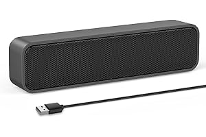 ZETIY Klein Lautsprecher PC, USB Computer Lautsprecher Boxen mit Stereo-Sound Laptop Lautsprecher Mini Soundbar für Notebook, PC, Laptop, Desktop - Plug and Play (Grey)