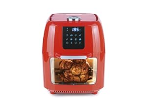 GOURMETmaxx Digital XXL Friteuse à air chaud 9 litres | Friture sans graisse, friteuse, four et gril rotatif en un seul appareil | Inclut une broche rotative pour le poulet et le shish kebab