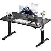 Devoko Electric Lift Desk with Memory 120 x 60 cm Black | <50dB, Height 73-118 cm electric, 3 anti-collision memories, Hook a