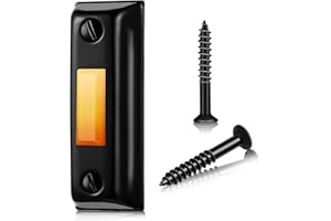Luojuny Door Bell Button Only Wired, Doorbell Button with Warm Yellow Light, Wall Mount Metal Doorbell Push Button Replacement Garage Door Opener Button Switch for Home, Easy Installation Black