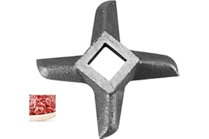 LANTRO JS Cuchillas maquina de picar carne, Cuchillas en Forma de Cruz para picadora, Acero Inoxidable Cocina Reemplazo de la Cuchilla Amoladora, Repuestos picadora de carne(numero 8)