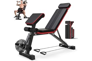 SOFTHOM Klappbar Hantelbank Multifunktionale 8-in-1 Fitness Bank 400KG Last Krafttraining Bänke Trainingsbank Verstellbare für Home Gym, Ganzkörpertraining, Römischer Stuhl Hantelbank, Rückentrainer