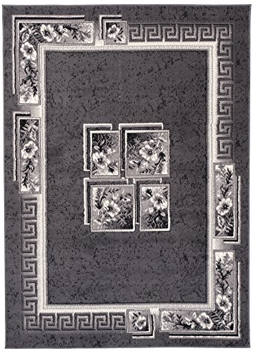 DESIGNER TEPPICH WOHNZIMMER TEPPICH SCHÖN MUSTER IN GRAU CREME (200×300 cm) - 6